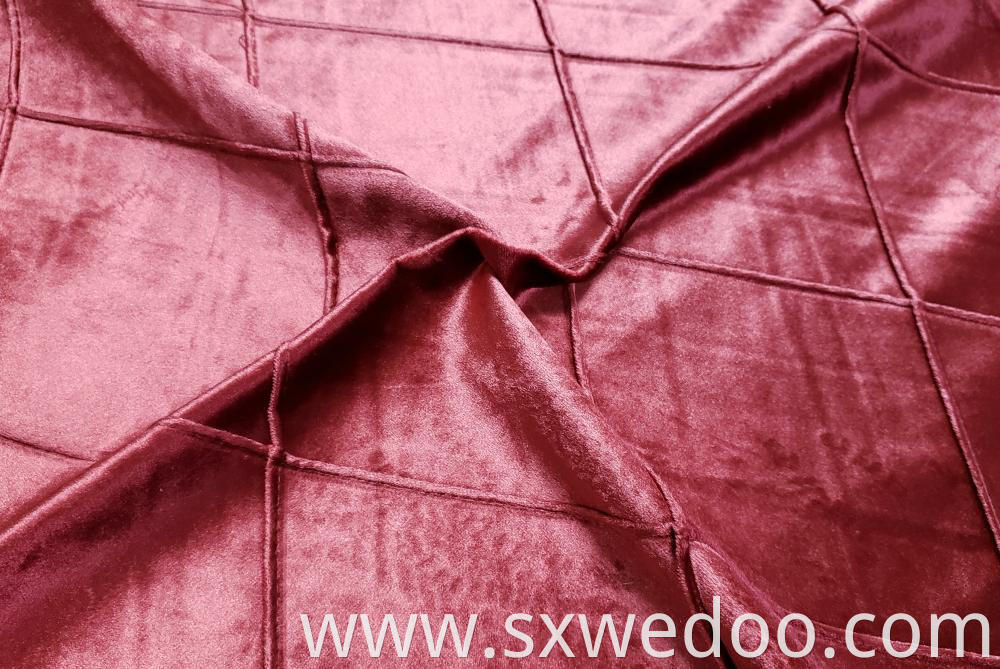 Red Plaid Velvet Fabric
